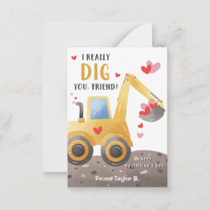 Construction Valentine's Day Card for Kids