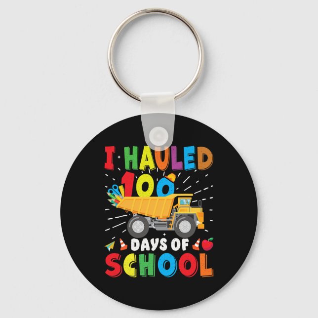 Construction Vehicle 100 Days Of School Apparel Du Key Ring (Front)