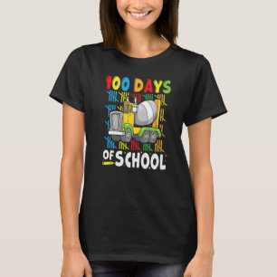 Construction Vehicle 100 days of School Cement Mix T-Shirt