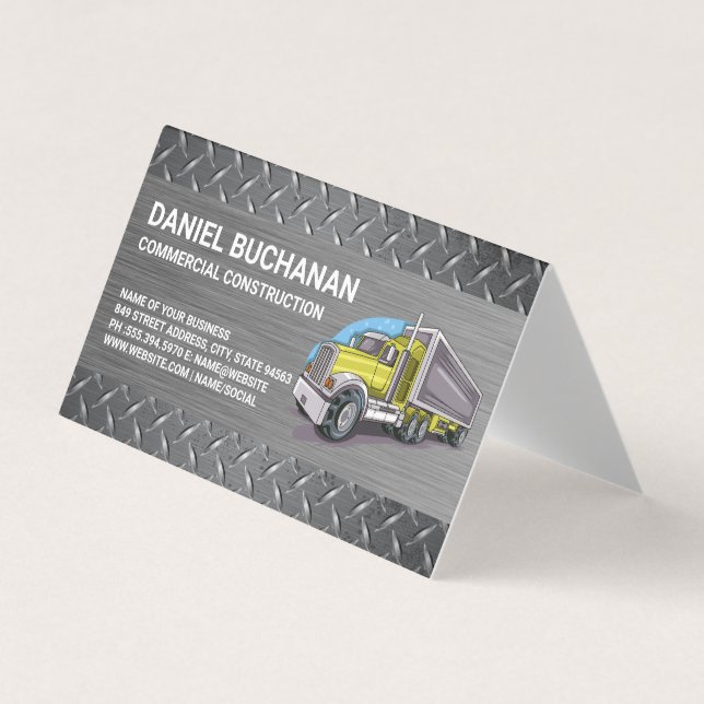 Construction Vehicle | Big Rig Truck | Driver Business Card (Front)