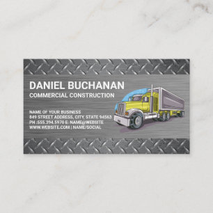 Construction Vehicle   Big Rig Truck   Driver Business Card
