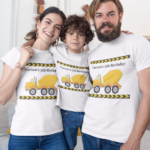 Construction Vehicle Birthday Party Custom Parents T-Shirt