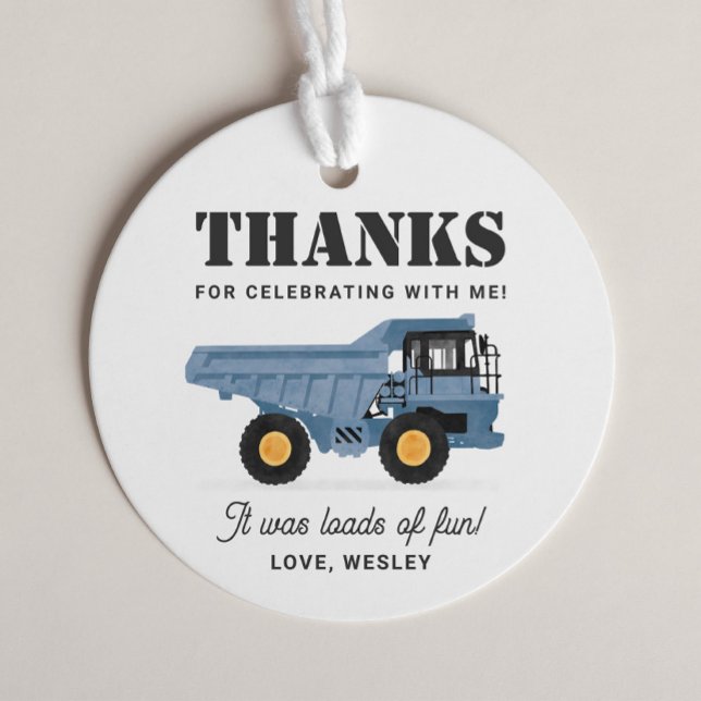 Construction Vehicle Birthday Party Favour Tags (Creator Uploaded)