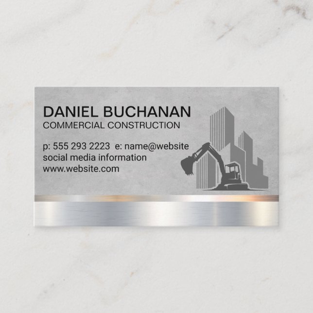 Construction Vehicle | Building Business Card (Front)