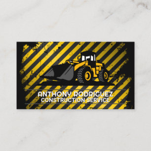 Construction Vehicle   Caution Stripes Business Card