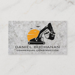Construction Vehicle   Concrete Background Business Card