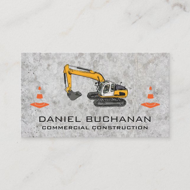Construction Vehicle | Concrete | Cones Business Card (Front)