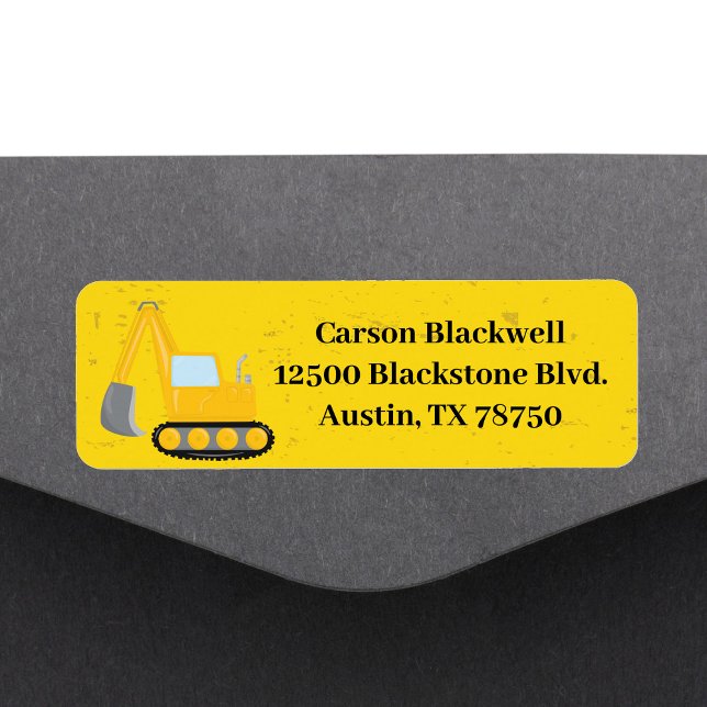 Construction Vehicle Custom Kids Return Address (Creator Uploaded)