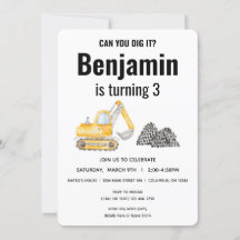 Construction Vehicle Digger Birthday