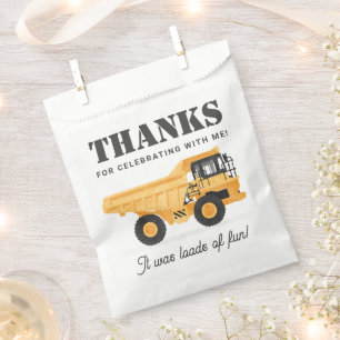 Construction Vehicle Dump Truck Birthday Favour Bags