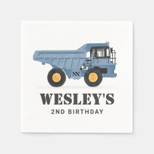 Construction Vehicle Dump Truck Birthday Party Napkin