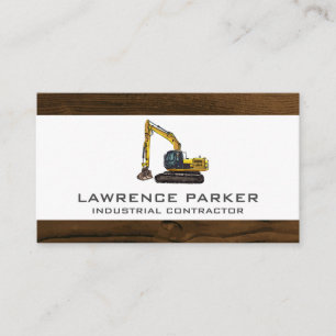 Construction Vehicle Excavator Logo Business Card