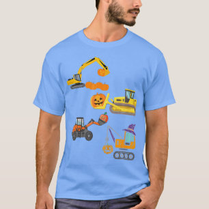 Construction Vehicle Halloween Crane Truck Pumpkin T-Shirt