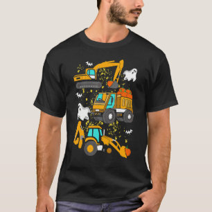 Construction Vehicle Halloween Crane Truck Pumpkin T-Shirt
