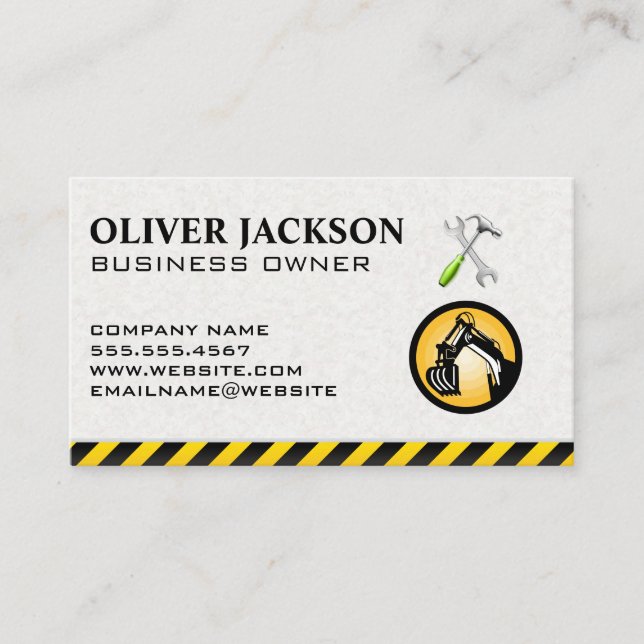 Construction Vehicle | Hardware Tools Business Card (Front)