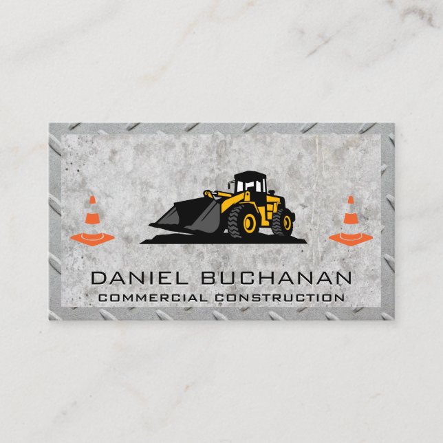Construction Vehicle | Heavy Machinery Business Card (Front)