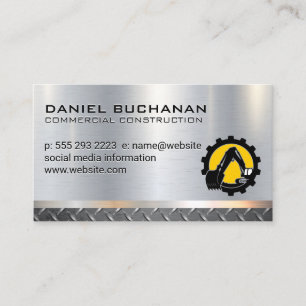 Construction Vehicle Heavy Machinery Logo Business Card