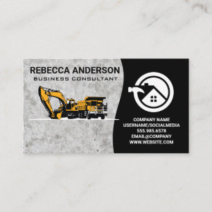 Construction Vehicle   Home Construction Business Card