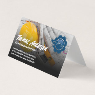 Construction Vehicle Logo   Blueprints Business Card