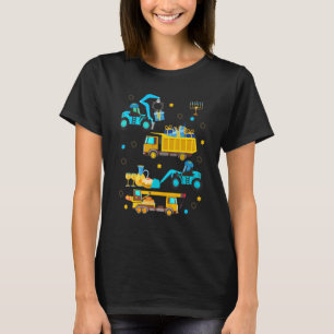 Construction Vehicle Menorah Hanukkah Chanukah Tod T-Shirt