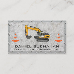 Construction Vehicle   Metal and Concrete Business Card