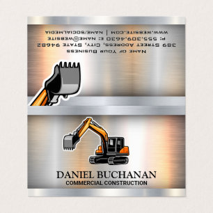 Construction Vehicle   Metallic  Business Card
