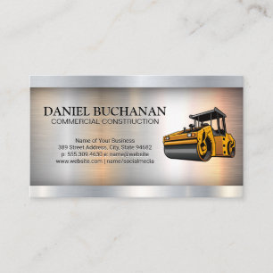 Construction Vehicle   Metallic Industrial Business Card