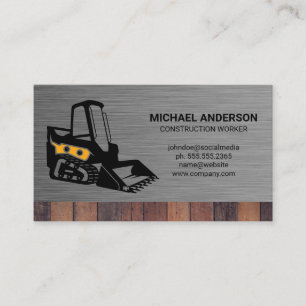 Construction Vehicle   Metallic Wood Business Card