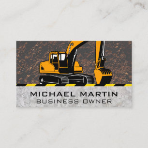 Construction Vehicle Operator   Earth Mover  Business Card