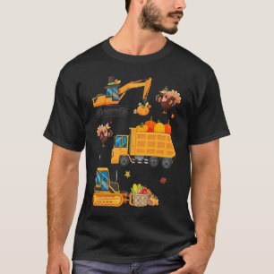 Construction Vehicle Thanksgiving Truck Turkey Boy T-Shirt