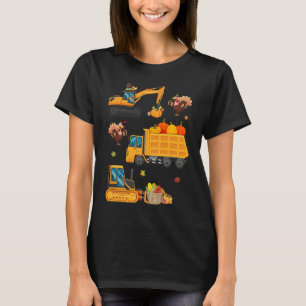 Construction Vehicle Thanksgiving Truck Turkey Boy T-Shirt