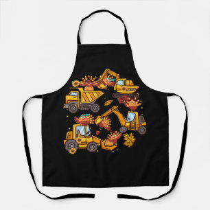 Construction Vehicle Thanksgiving Truck Turkey Tha Apron