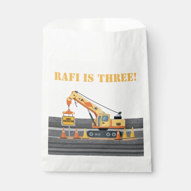 Construction vehicle upsherin crane  favour bags (Front)