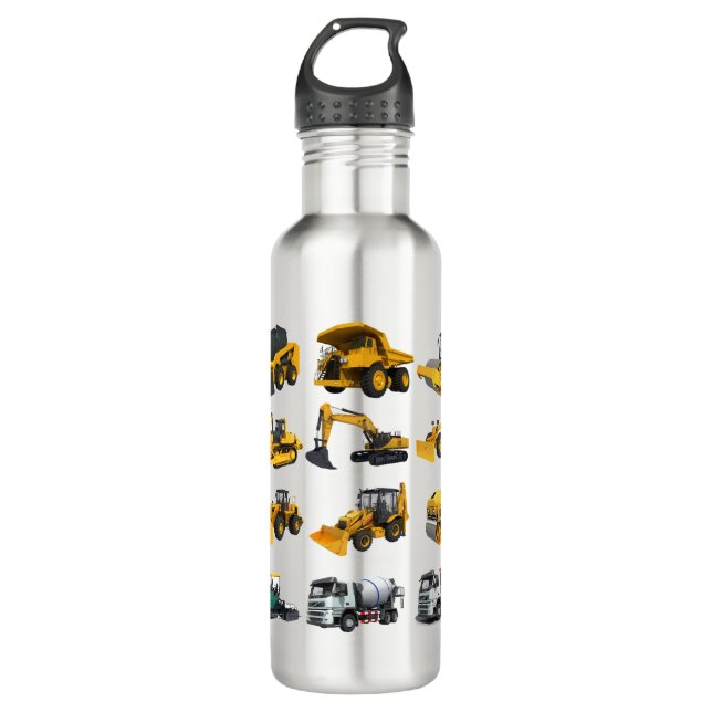 Construction Vehicle Water Bottle (Front)