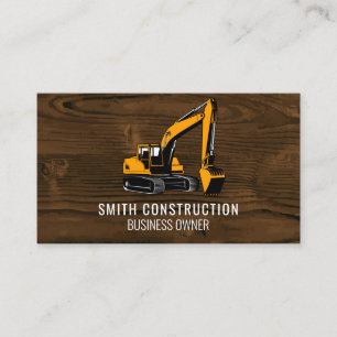 Construction Vehicle Wood Business Card