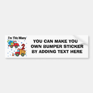 Construction Vehicles 2nd Birthday Gifts Bumper Sticker