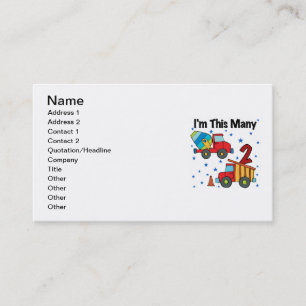 Construction Vehicles 2nd Birthday Gifts Business Card
