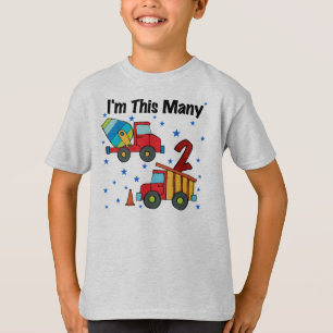 Construction Vehicles 2nd Birthday Gifts T-Shirt