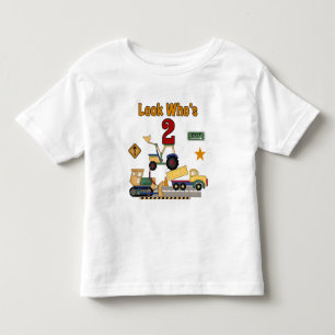 Construction Vehicles 2nd Birthday Toddler T-Shirt