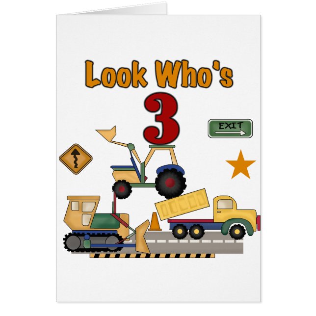 Construction Vehicles 3rd Birthday Tshirts (Front)