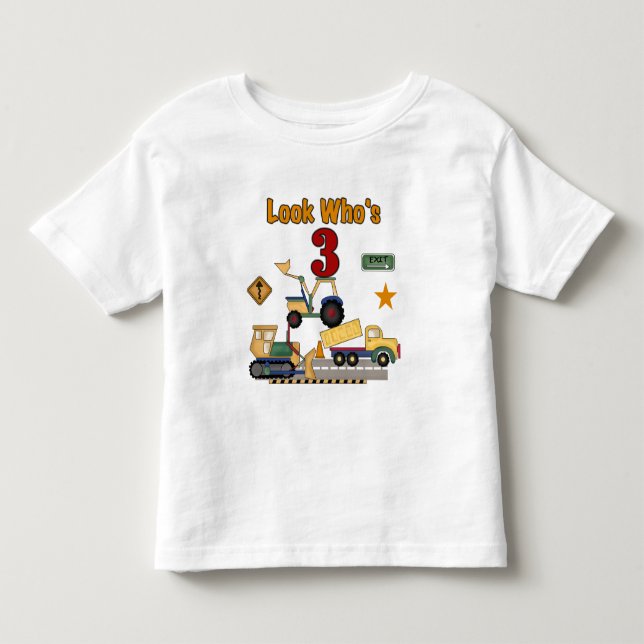 Construction Vehicles 3rd Birthday Tshirts (Front)