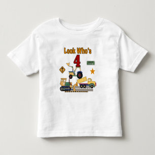 Construction Vehicles 4th Birthday Tshirts