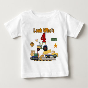 Construction Vehicles 4th Birthday Tshirts