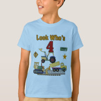 Construction Vehicles 4th Birthday Tshirts
