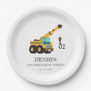 Construction Vehicles Any Age Birthday Party Paper Plate