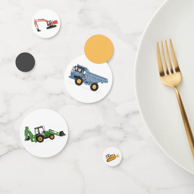 Construction Vehicles Birthday Party Confetti (Group)