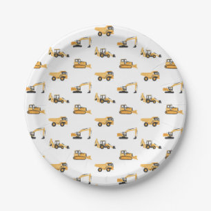 Construction Vehicles Birthday Party Paper Plate