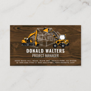 Construction Vehicles   Blueprints Business Card