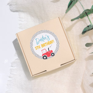 Construction Vehicles Boy Birthday Party Classic Round Sticker