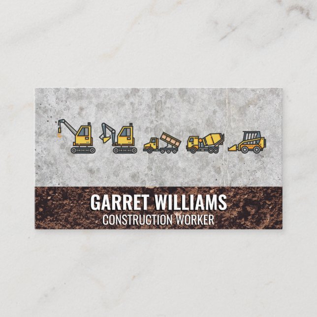 Construction Vehicles Business Card (Front)
